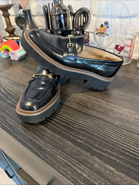 Sam Edelman Other - Sam Edelman Black Leather Bit Loafers with Brown Platform